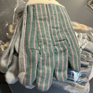 Striped Green and Pink Men's Gloves. XL